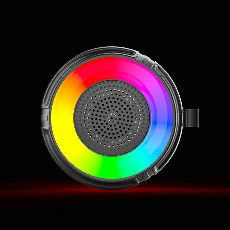 Cassa Wireless Portatile Con Luci RGB – Altoparlante Compatto 9x8,6 Cm, Suono Potente Per Esterni, Campeggio E Casa