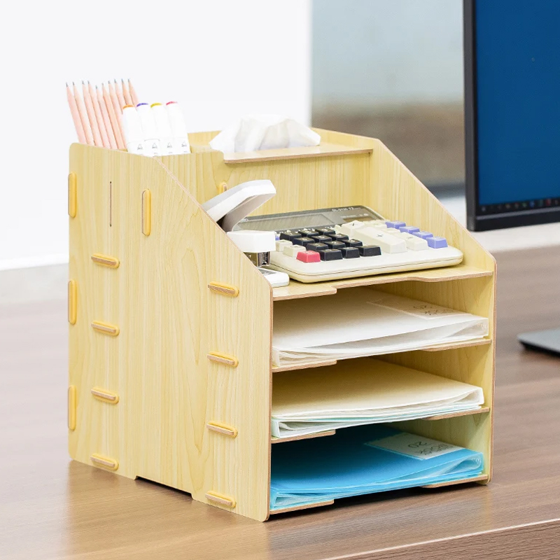 Office Desk Organizer Shelf Multi Layer A4 File Rack Document Stationery Organizer Shelf For Desk