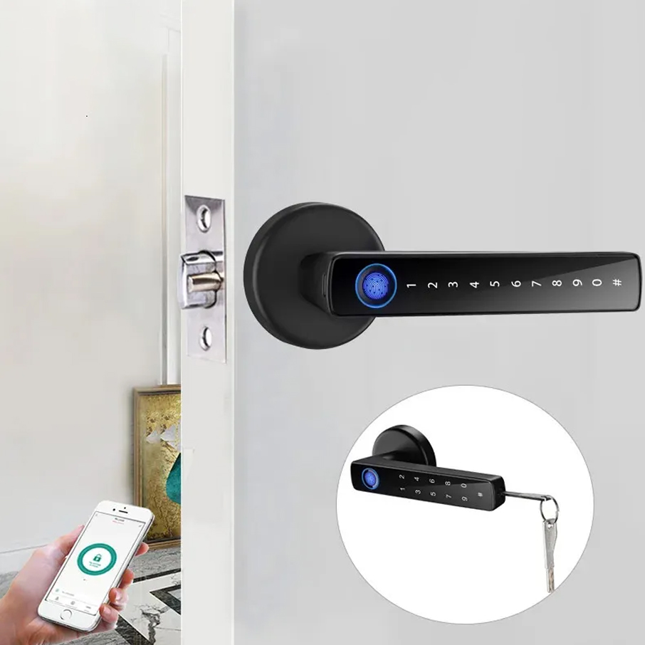 Biometric Fingerprint Smart Door Lock for Bedroom Home - Password Electronic Digital Keyless Entry Knobs Lock