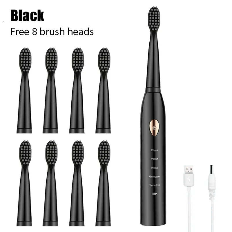 Toothbrush Ultrasonic Sonic Electric Toothbrush Rechargeable Toothbrush Washable Electronic Whitening Toothbrush Adult Timing Toothbrush