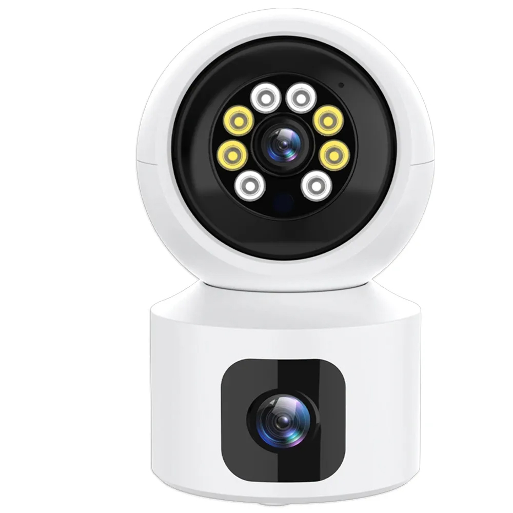 WiFi Camera Dual Screen Baby Monitor Home Secuiry Camera Ai Human Detection Color Night Vision Video Surveillance