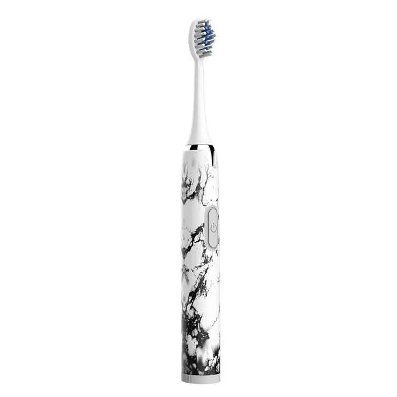 Toothbrush Marble Household Electric Toothbrush Replaceable Brush Head Ipx7 Waterproof (Battery Not Included)