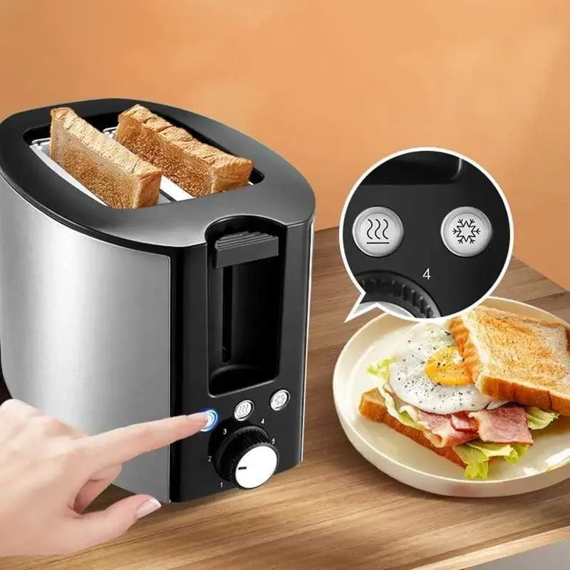 Bread rs Stainless Steel Bread Toaster Sand Waffle Bake Oven Multifunctional Breakfast r With Widened Bake Slot With Crumb Tray