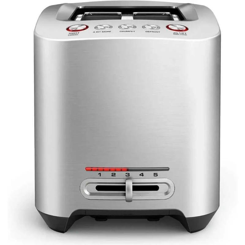 Bread r Die Cast 2 Slices Smart Toaster Brushed St...