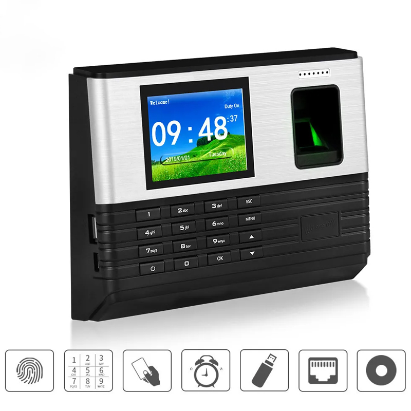 Identification System Biometric Fingerprint Attendance Machine Employee Sign-In Clock Recorder