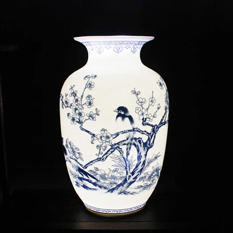 Vase Blue And White Porcelain Fine Bone China Vase...