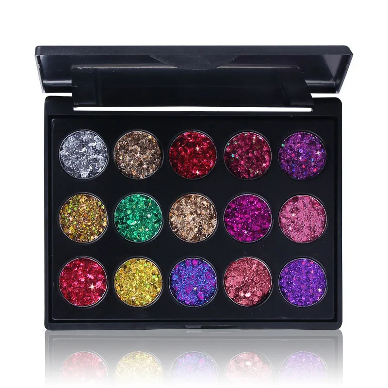 15 Colors Glitter Eyeshadow Diamond Sequins Glitter Eyeshadow Palette Glitter Eye Makeup Palette