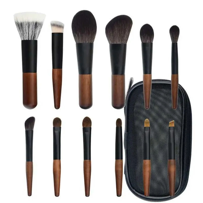 Makeup Brushes Portable 12 Piece Mini Wool Cosmetic Brush Set Short Shot Eye Shadow Brush Concealer Travel Package