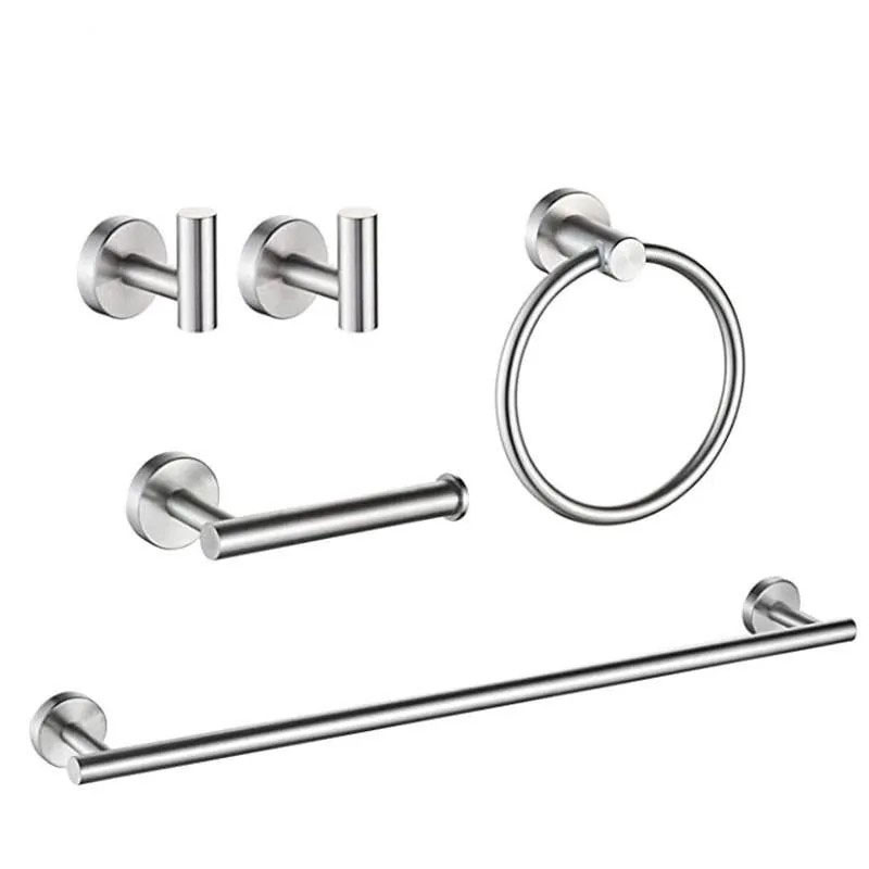 Stainless Steel Bath Accessory Set with Towel Rack...