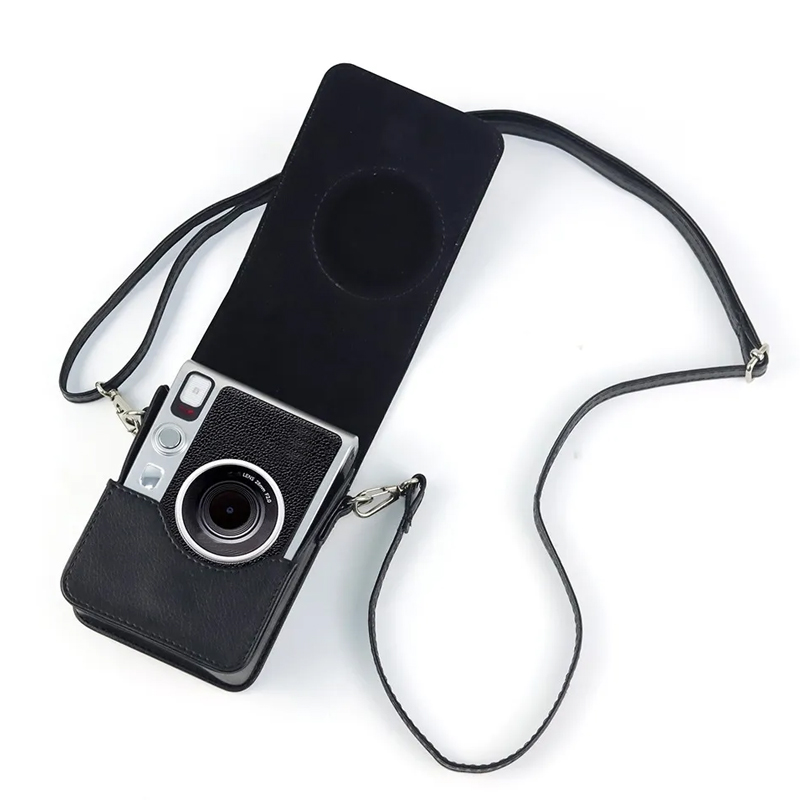 Vintage Soft Mini Camera Bag Pu Leather Protective Case With Shoulder Strap For Camera