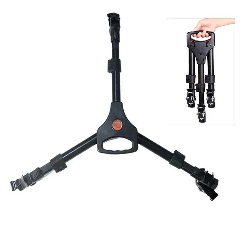 Tripods Professional Photo Aluminum 3-Wheel Universal Foldable Slr Camera Tripod Dolly Base Bracket For Studio Photos And Videos