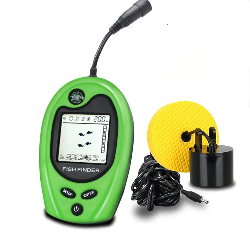 Portable Sonar Transducer with a 100M Lure Echo Sounder and Alarm, for Displaying Fishing Information in Lake and Sea Fishing.