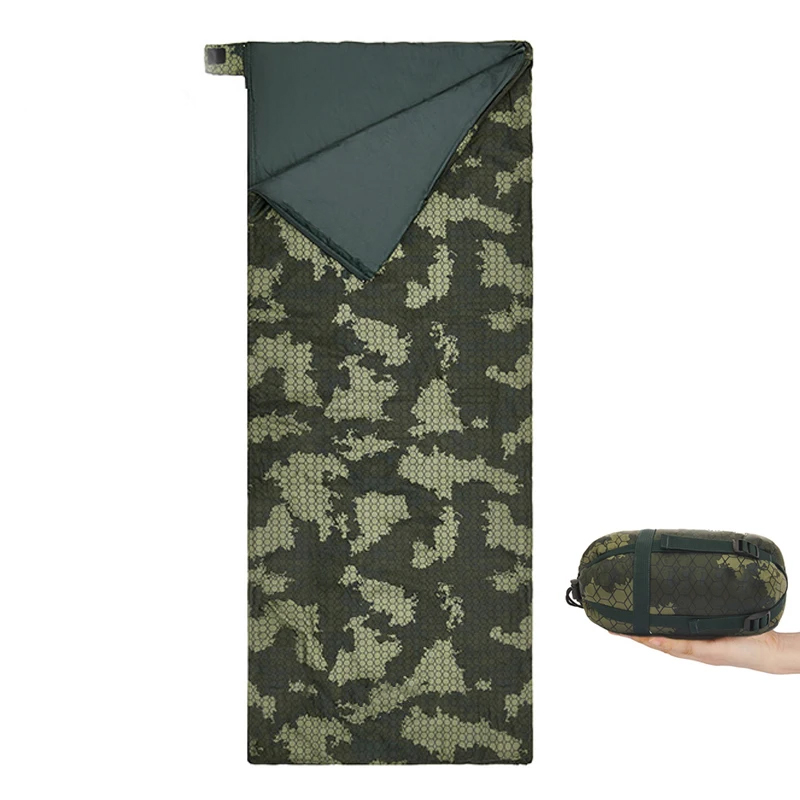 Camouflage Camping Sleeping Bag, Waterproof, Ultra-Light and with a Spliced Double Quilt, a Hiking Sleeping Bag.