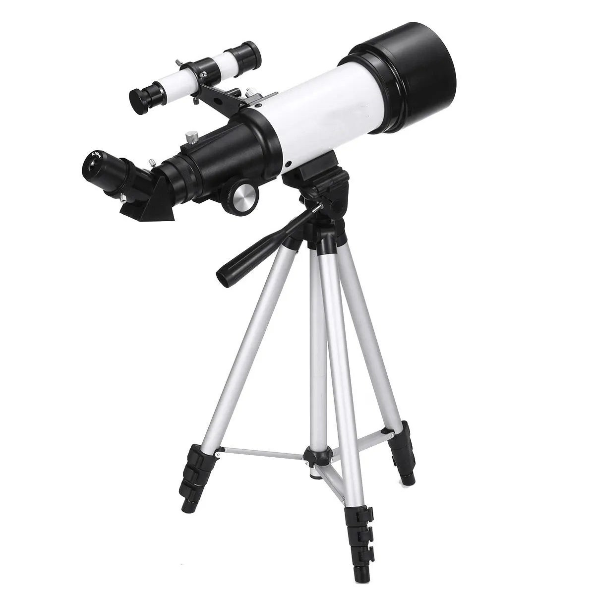 Portable Travel Telescope for Observing Planets, an Astronomical Refractor Telescope with a Tripod and a Finder Scope.