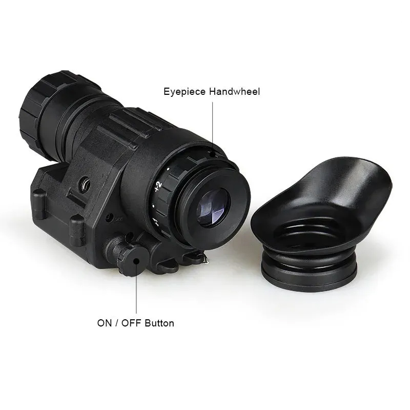 Head Mounted High-definition Night Vision Instrument in the Form of a Single Tube Infrared Telescope.