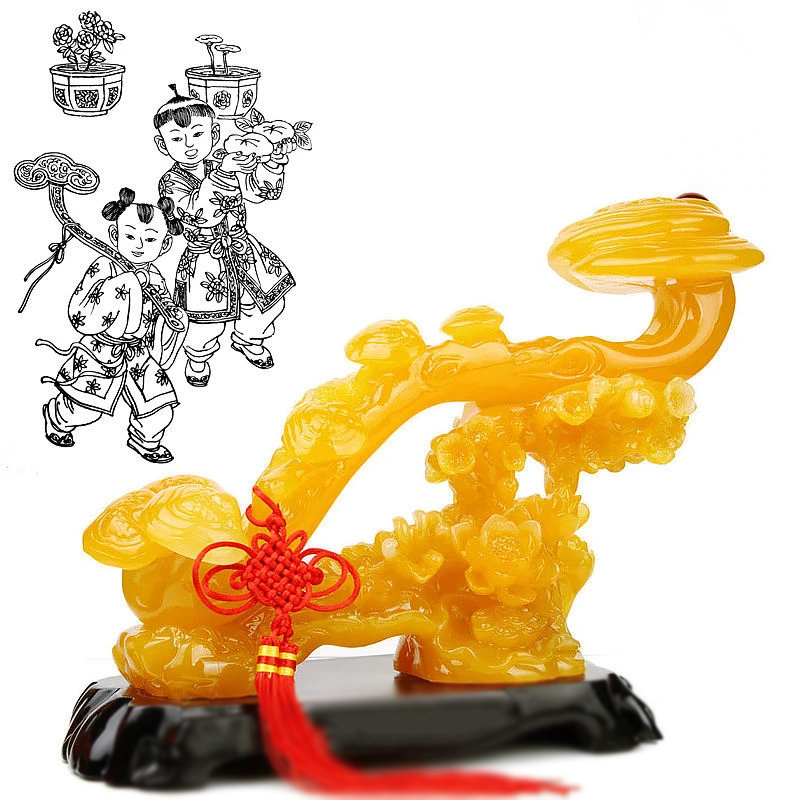 Resin Imitation Jade Ruyi: Creative Home Decor for Desk, TV Cabinet, and More