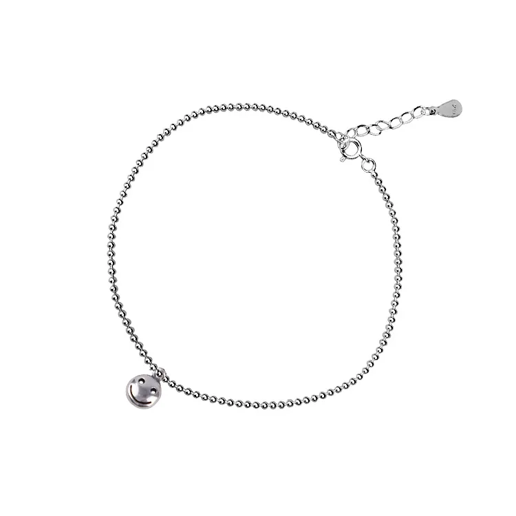 thumbnail interactive-video image 1 of Real 925 Sterling Silver Filled Solid Ladies Anklet – Charm Bead Link Bracelet – 27cm Stackable 1 of 3