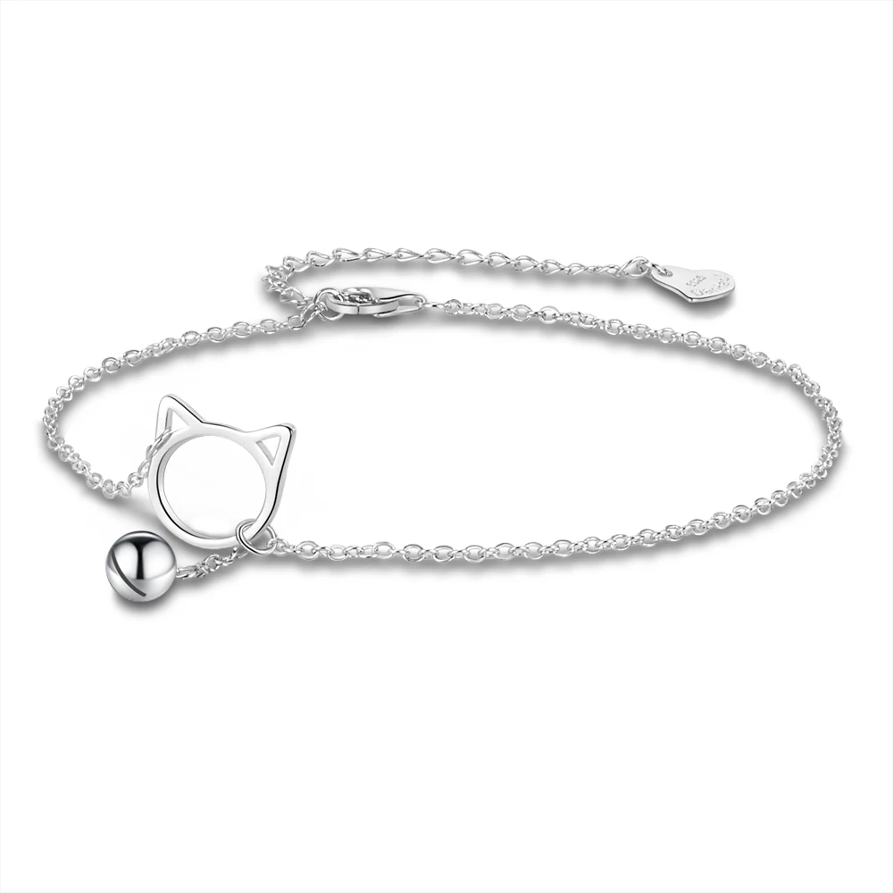 Cute Small Bell 925 Sterling Silver Anklet For Women Kids Girl Ankle 