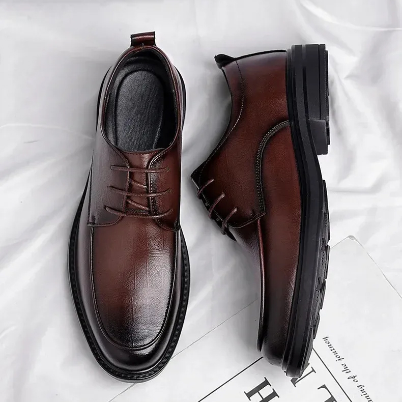 Workmen-V Style 501 Genuine Leather Work Shoes – Black Lace-Up Dress Shoes For Men, Women, Boys