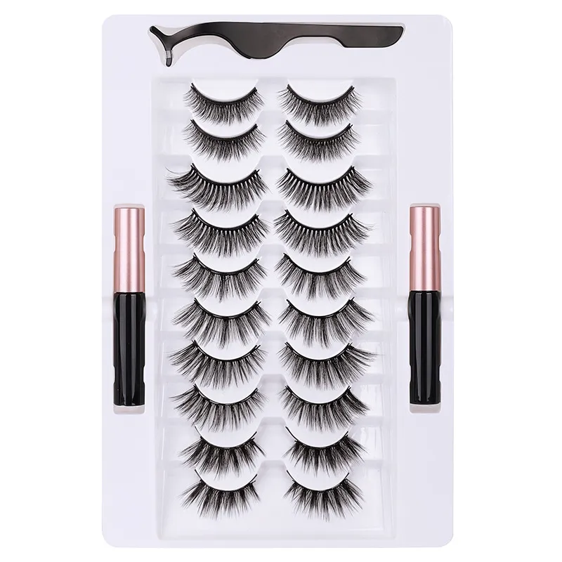 Eye Liner 10 Pairs Of Magnetic Eyeliner Set Five Magnetic False Eyelash ...