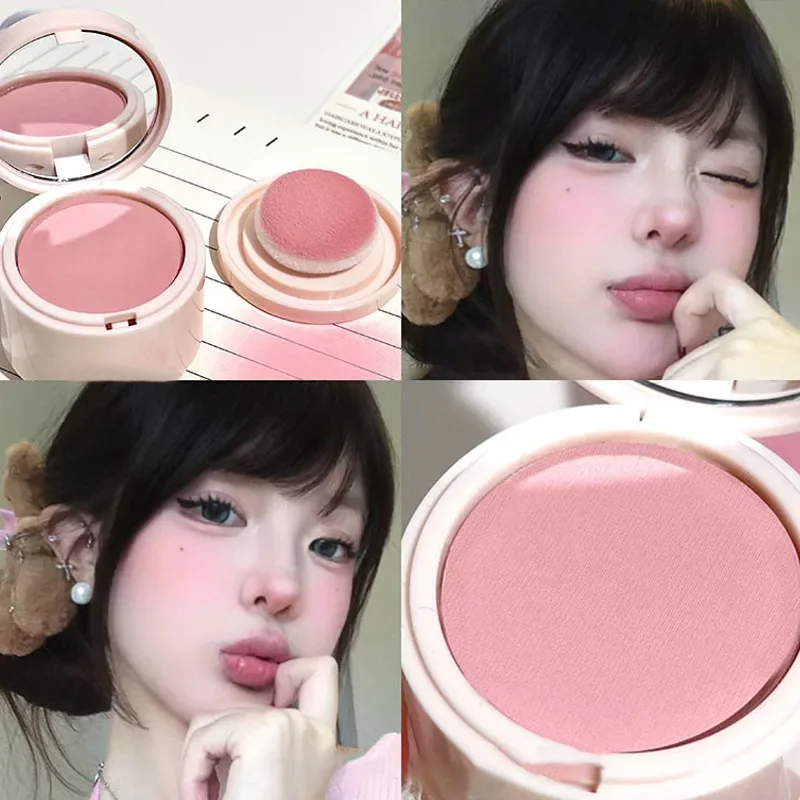 Natural Blush Palette Waterproof Face Blush With Puff Contour Soft Blush Makeup