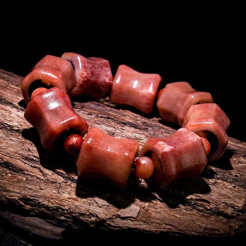 Natural Carved Hexagonal Inlaid Horn Bracelet Full...