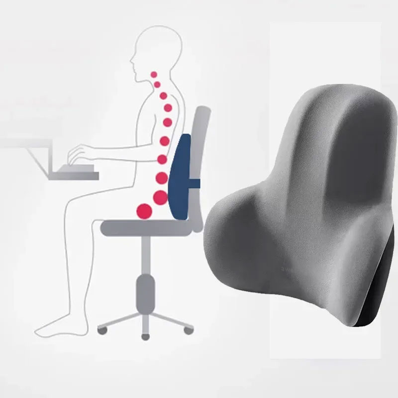 Memory Foam Lumbar Back Cushion for Office Gaming Chairs and Postpartum Waist Support Multi Functional Pain Relief Pillow