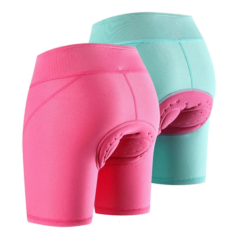 Womens Padded Cycling Shorts Mountain Bike Underwear Downhill Bike Shorts with 5D Cushioning