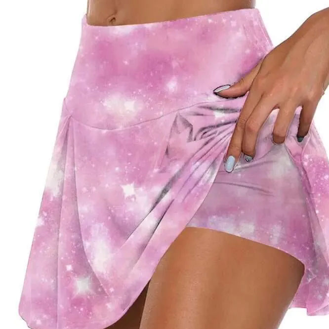 2-in-1 Sports Shorts with Skirt Anti-Ride-Up Design for Gym Dance and Tennis