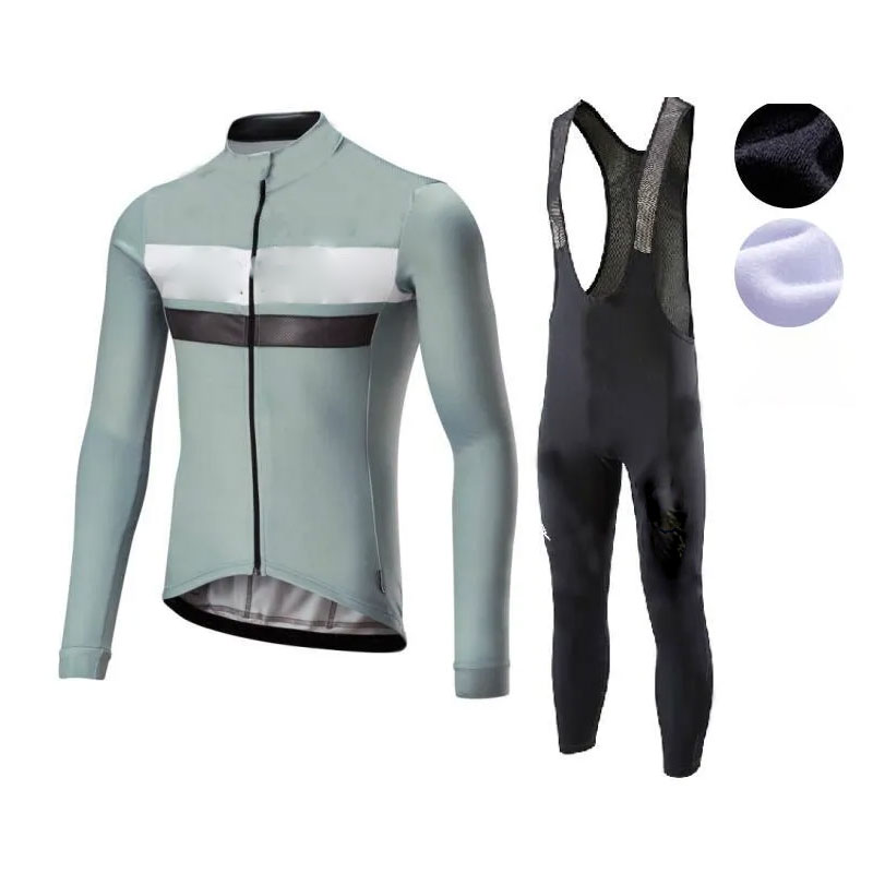 Thermal Fleece Cycling Jersey and Pants Set Winter Windproof Bike Clothing