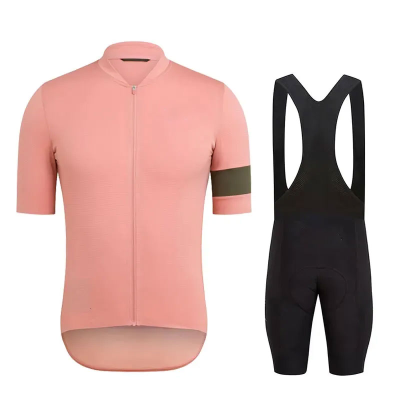 Men’s Short-Sleeve Cycling Jersey Set Triathlon Bib Shorts for Summer Bike Uniforms