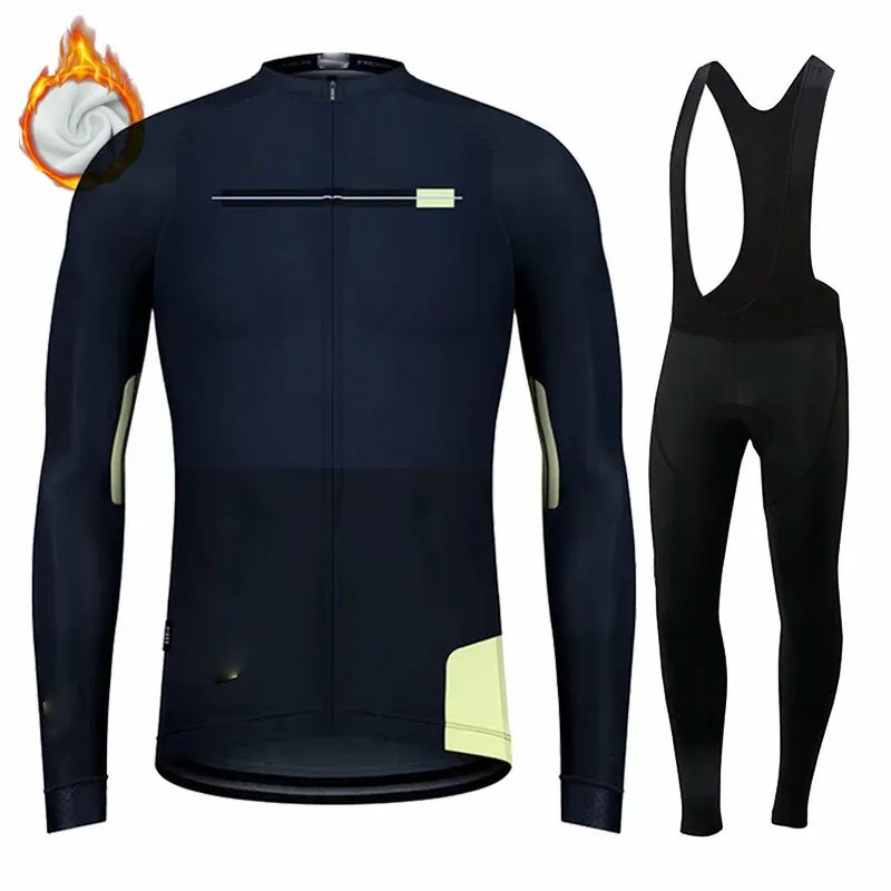 Men’s Winter Cycling Clothing Set Long-Sleeve Sweater and Mountain/Road Bike Pants