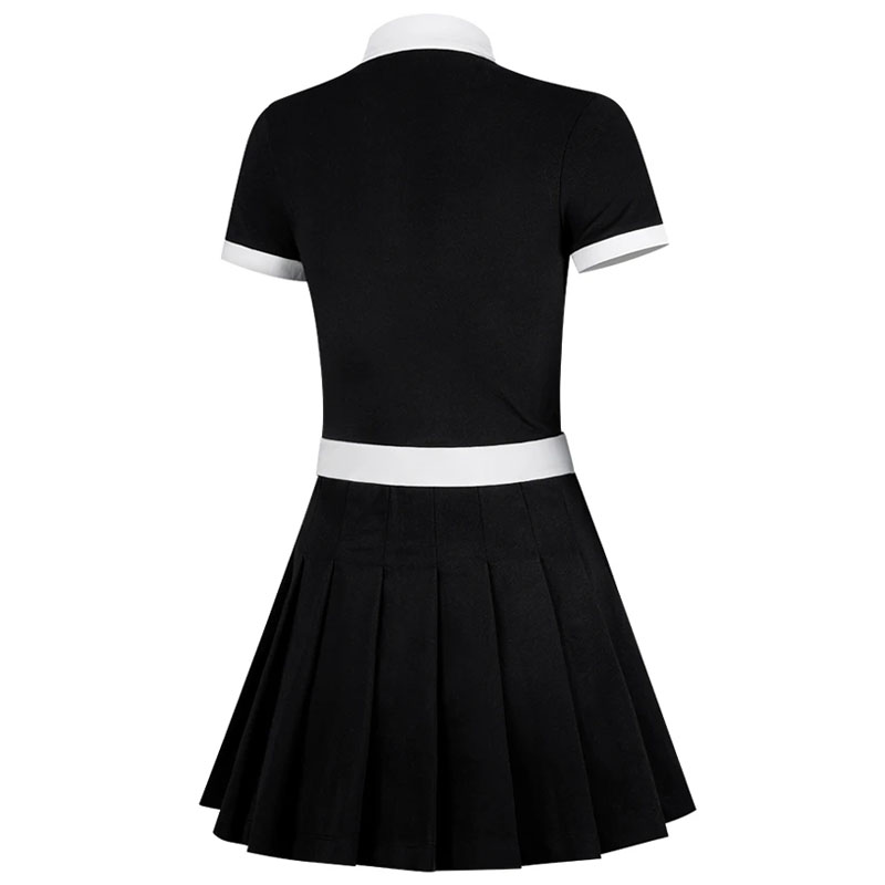 Women's Retro Pleated Golf Dress One-Piece Spring Autumn Sports Skort with Inner Shorts