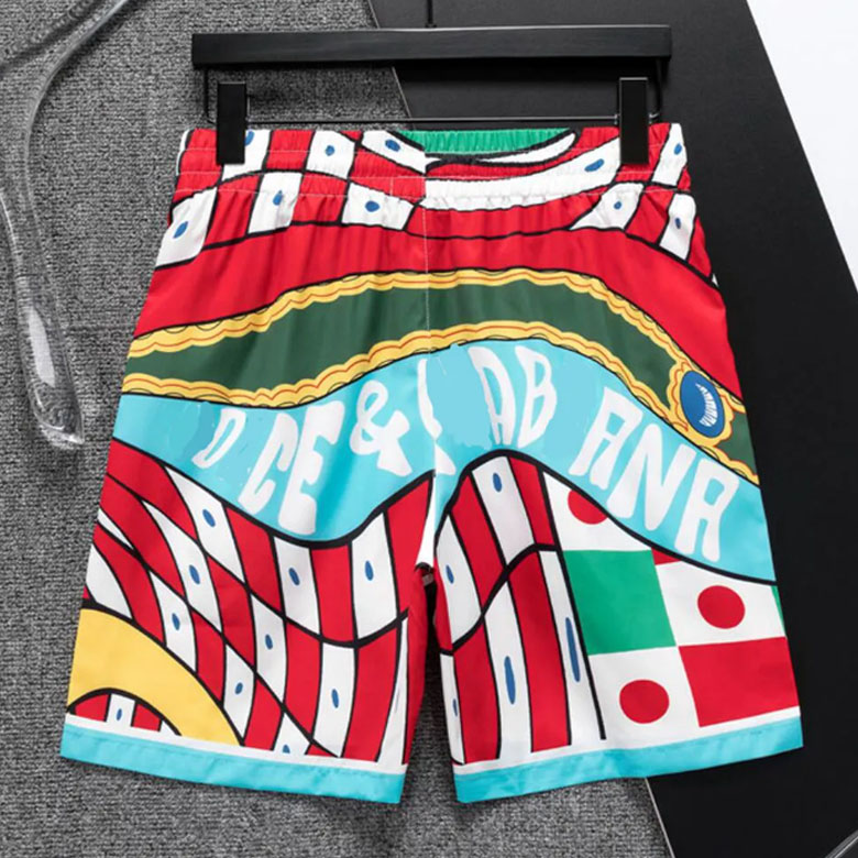 Men's Printed Beach Shorts Summer Quick-Dry Loose Swimwear for Surfing