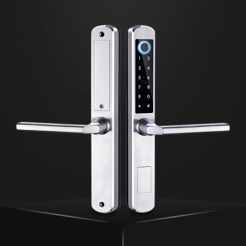 Stainless Steel Sliding Glass Door Smart Lock TTLOCK App Fingerprint Digital Electronic Lock Works with Google Home Alexa