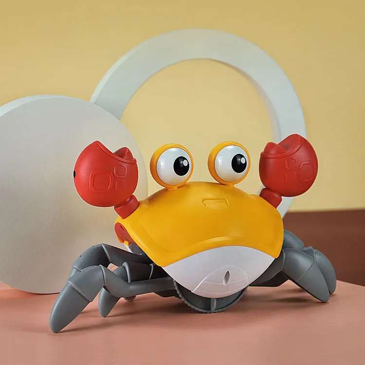 Dancing Crab Toy For Crawling Babies Interactive Escape Crab Walks Dances With Music Obstacle Avoidance Function