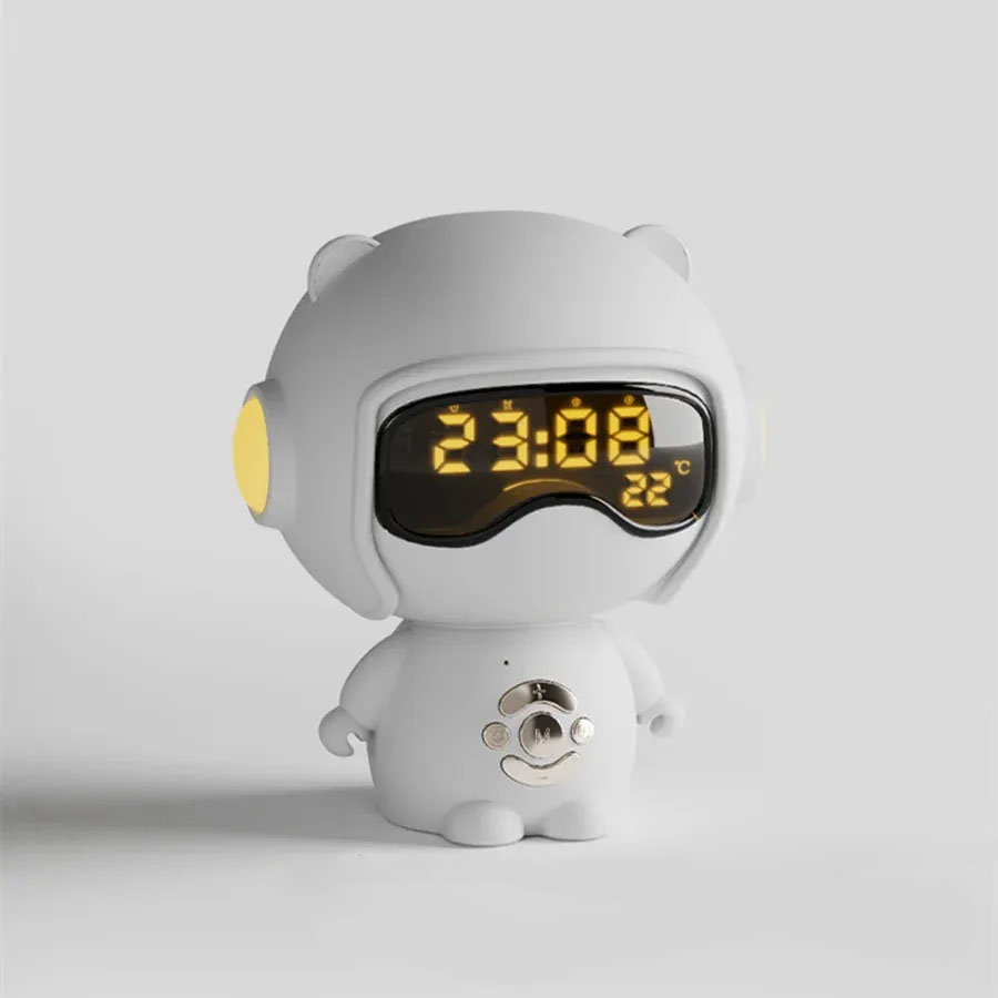 AI Intelligent Voice Bluetooth Speaker Luminous Desktop Portable Stereo Speaker With Alarm Clock Support Tf/Fm Radio