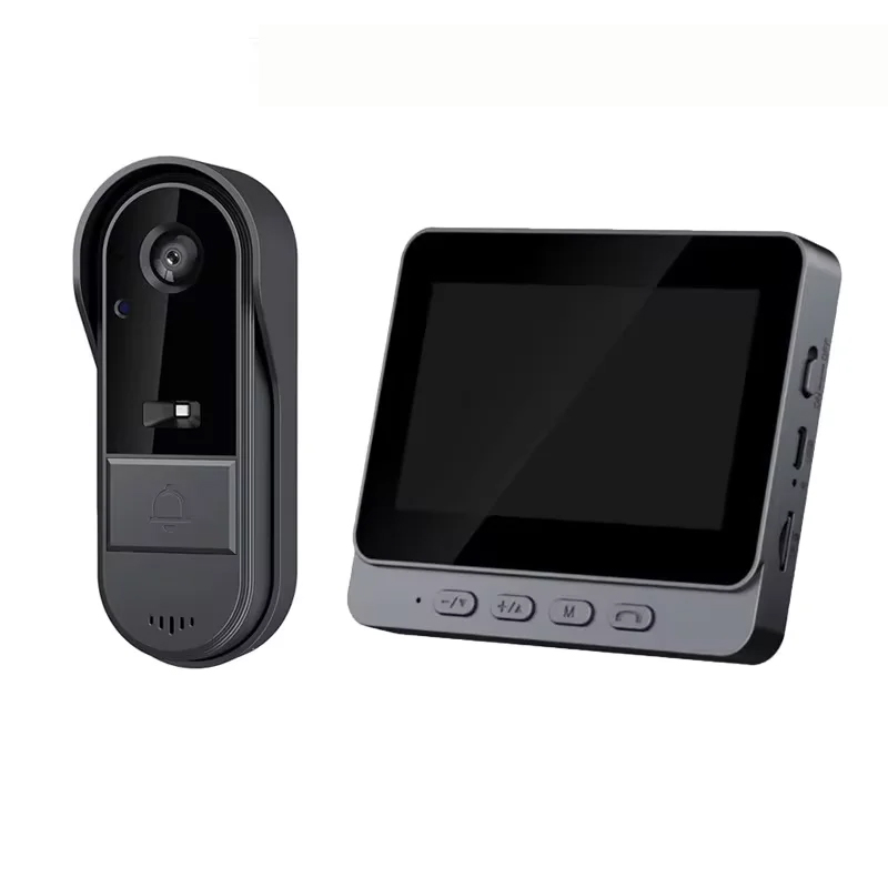 Wireless Intercom Doorbell Night Vision HD 4.3in IPS Screen Waterproof Doorbell Camera Smart Home Security Video