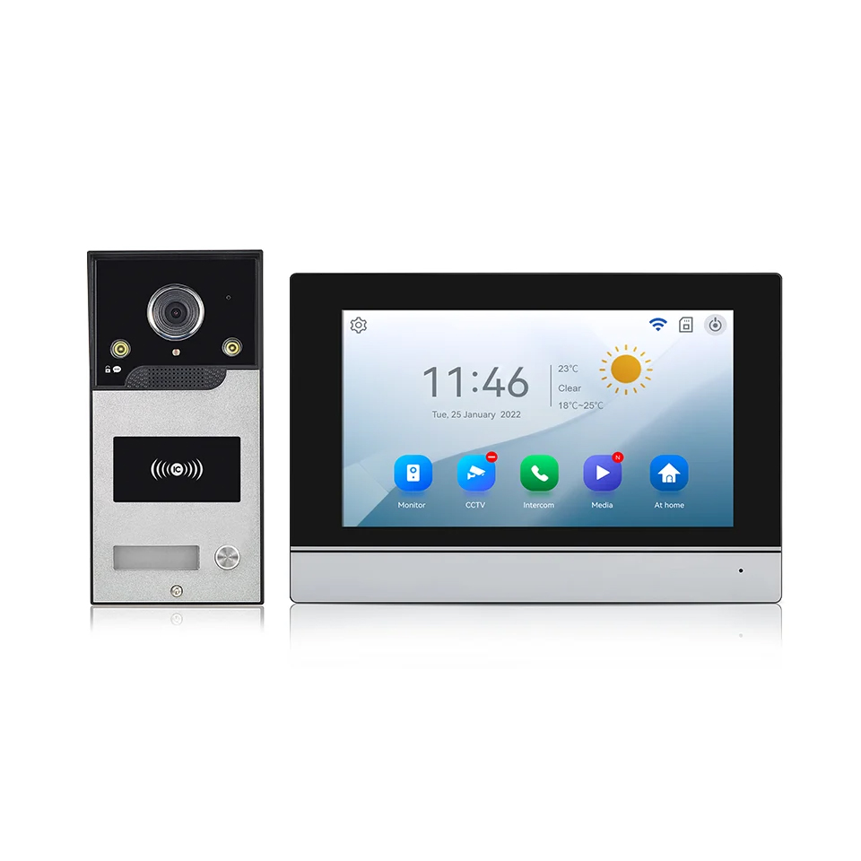7Inch IPS Screen Tuya Remote Control Swipe Card WIFI Door Phone Intercom Visual Doorbell 120Degree Home Security Door Viewer