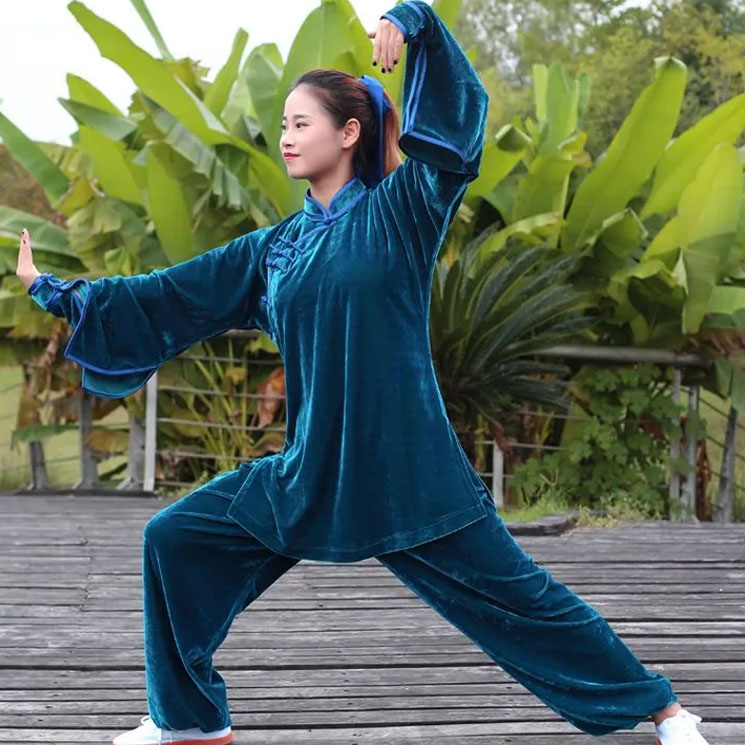 Top Quality Autumn&Winter Thickening Pleuche Practise Tai Chi Taiji Suit Wushu Kung Fu Uniforms Suits Martial Arts Clothing