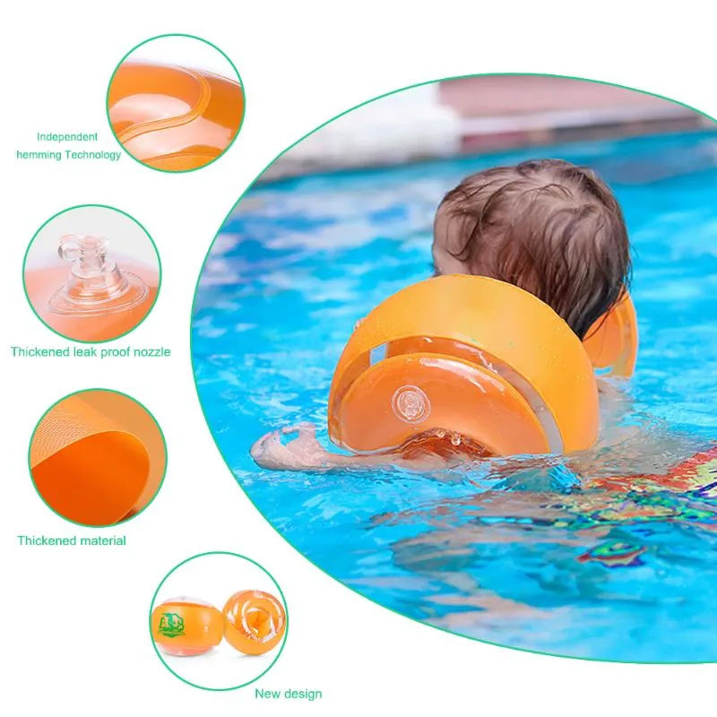 Inflatable Children’s Life Vest Arm Rings Pool Float Circle Sleeves Buoyancy Aid for Boys Girls and Adults