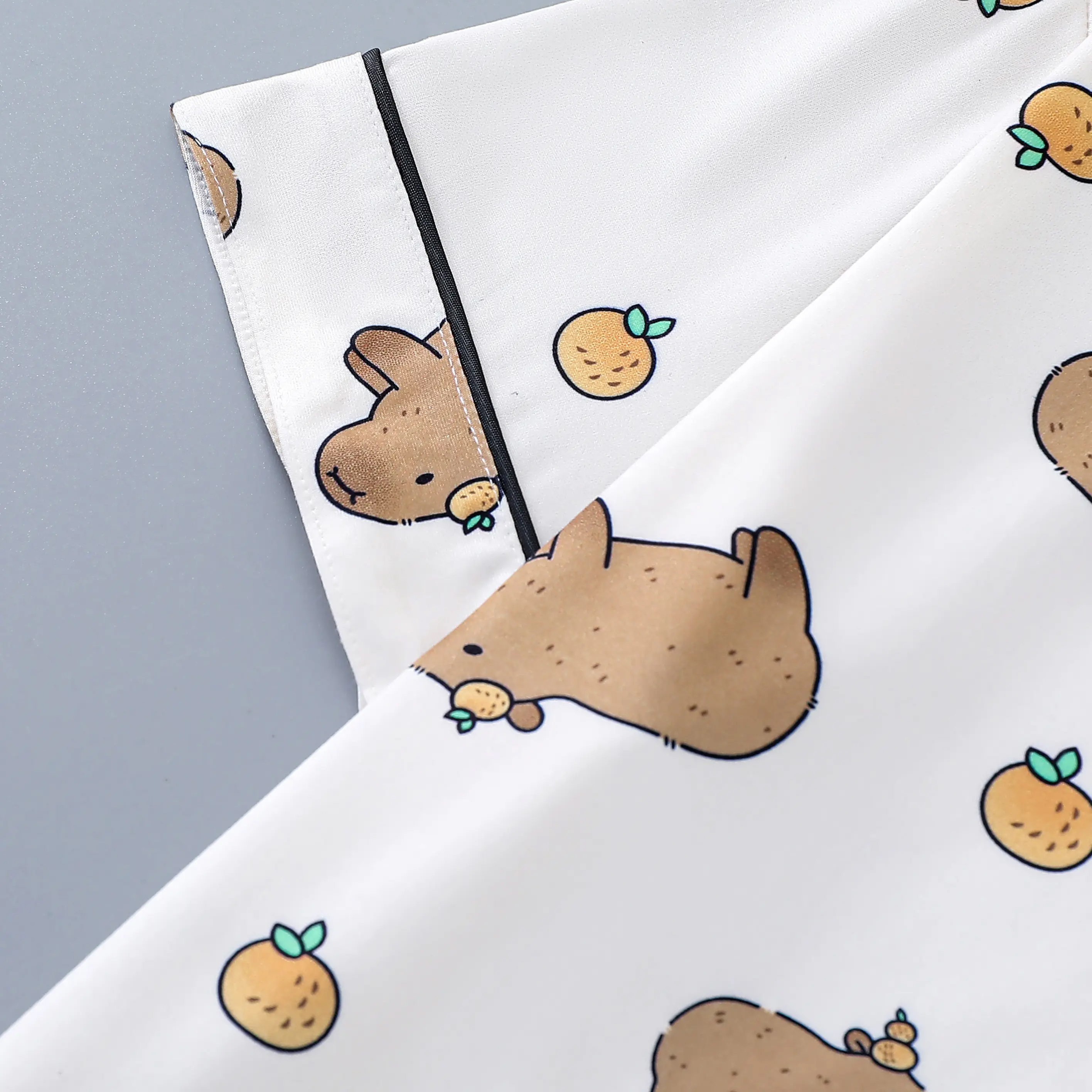 Cute Water Dolphin Print Ladies Pajamas Set Of Short-Sleeved Lapel Top And Loose Shorts Shu S Four Seasons Ladies Homewear