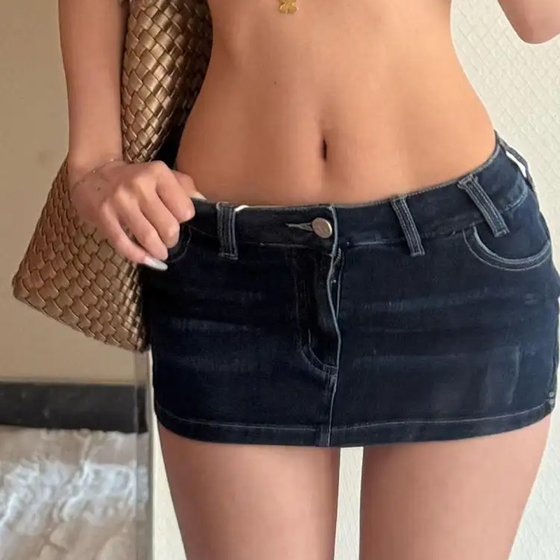Women's Vintage Y2k Millennial Style Miniskirt Summer Shorts Fashion Female Sexy Street Mini Jeans