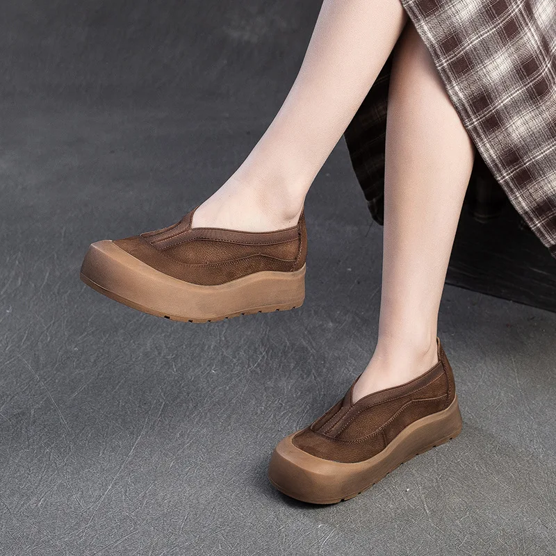 Cow Suede Genuine Leather Platform Shoes 9cm main image 1