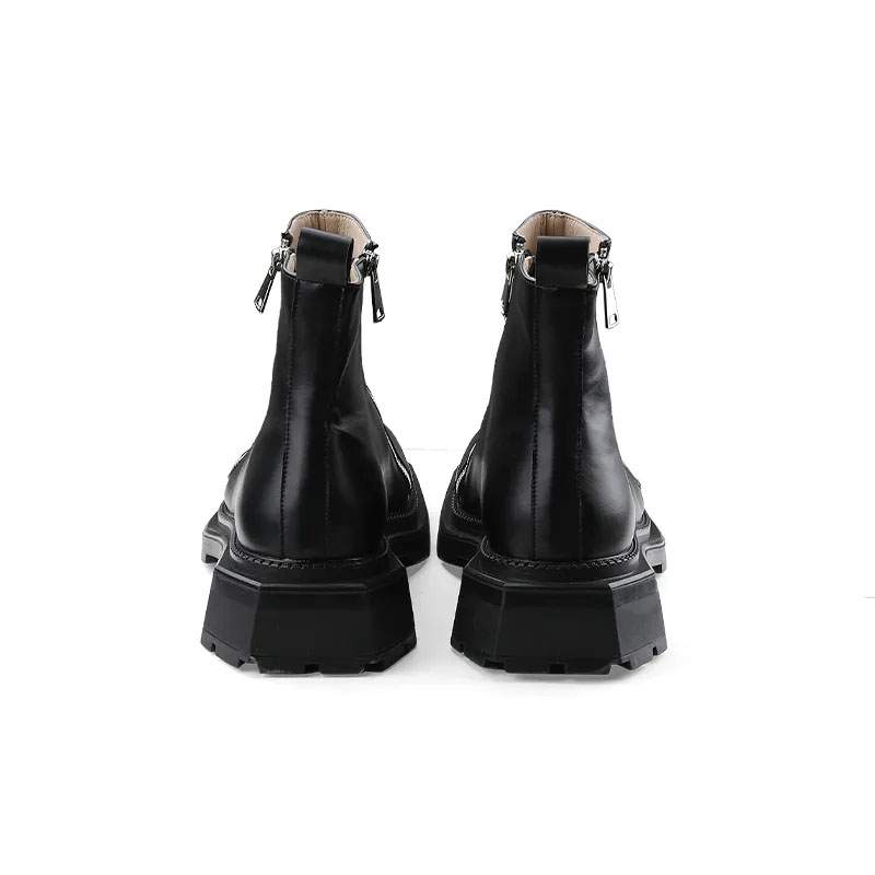 Mens Casual Leather Boots High-Quality Leisure Tooling Shoes Comfortable Inside Handmade Trend Fashion Derby Shoes