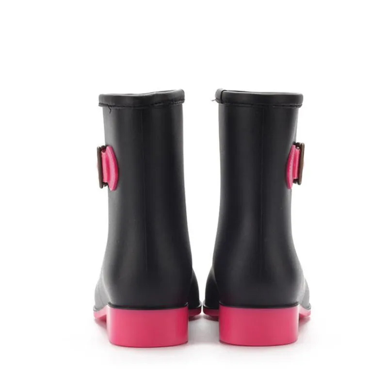 Women's Mid-Calf Mixed Colors Waterproof Rain Boots, New Fashion Design with Simple Good Looks in PVC Material