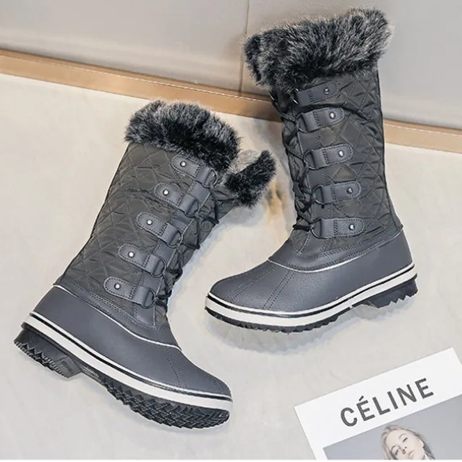 Winter Women Boots Fluffy Furry Snow Boots Plush Warm Cotton Mid-Calf Platform Boots for Women Mujer