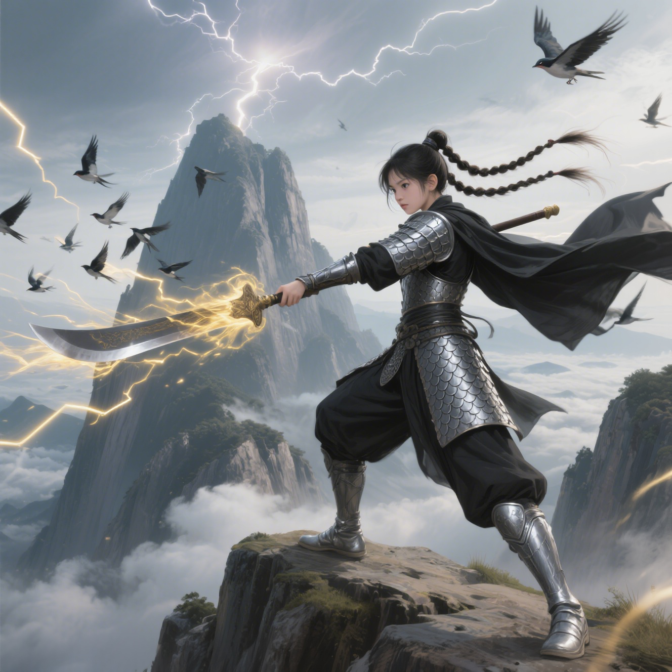 Crescent Moon Blade Female Warrior