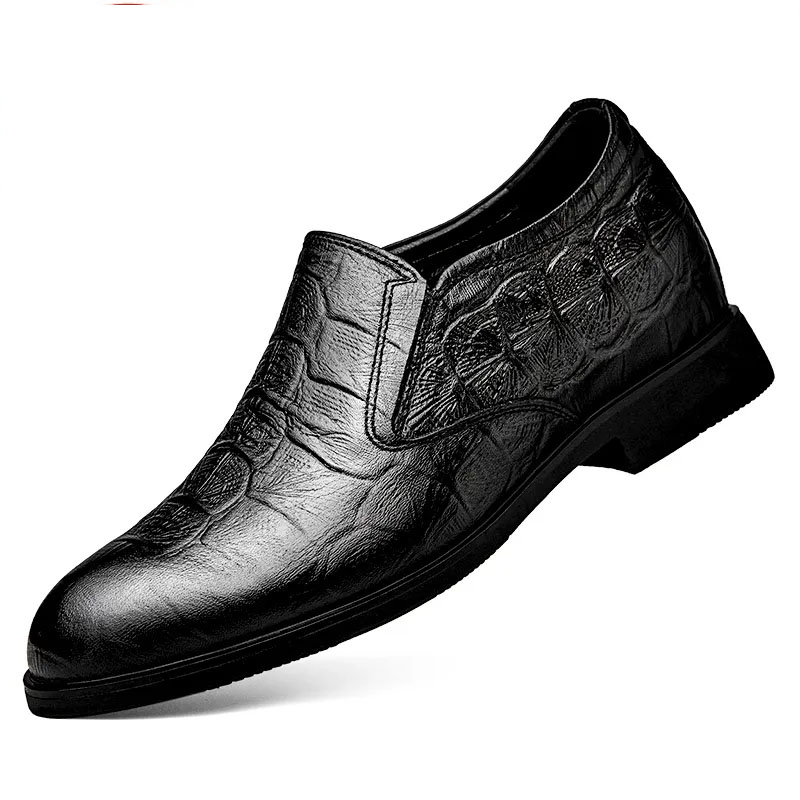 Dress Loafers Man Business Elevator Shoes Men Leather Shoes Lift Height Increase Insoles Classic Formal