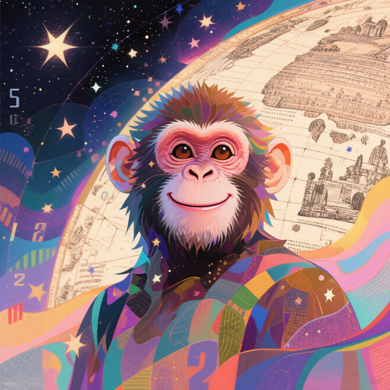Starry Sky Exploration Digital Monkey Avatar